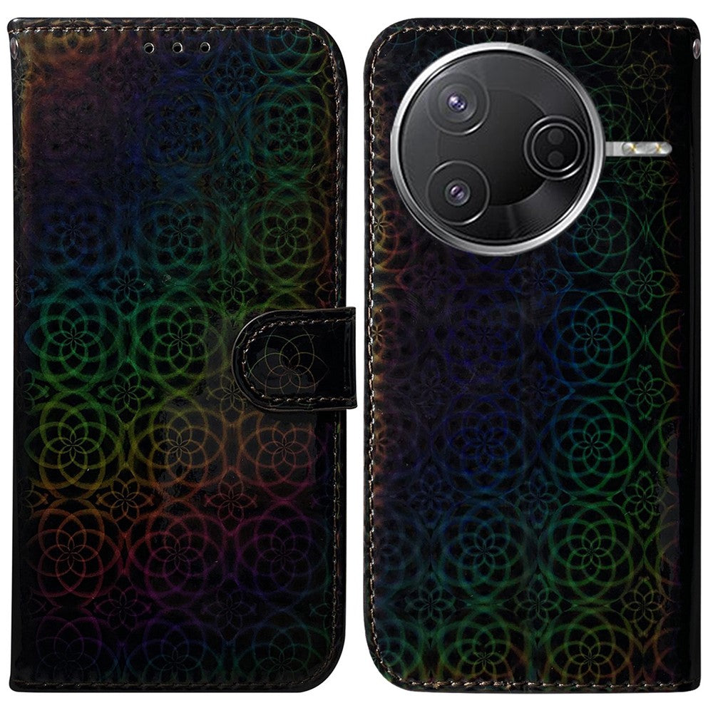 Stativfodral för Xiaomi Redmi K80 Pro 5G / K80 5G / Poco F7 Pro 5G / Poco F7 Ultra 5G Läderfodral med bländande blommor