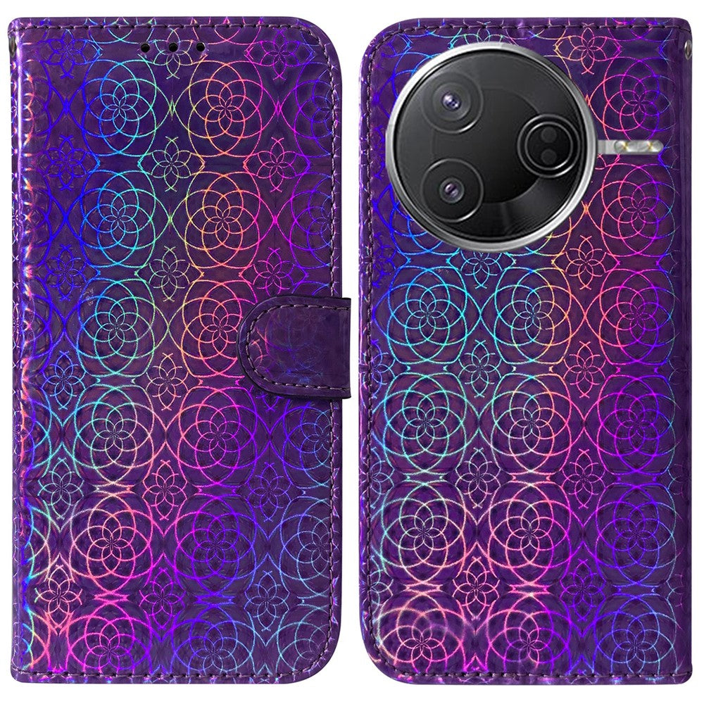Stativfodral för Xiaomi Redmi K80 Pro 5G / K80 5G / Poco F7 Pro 5G / Poco F7 Ultra 5G Läderfodral med bländande blommor