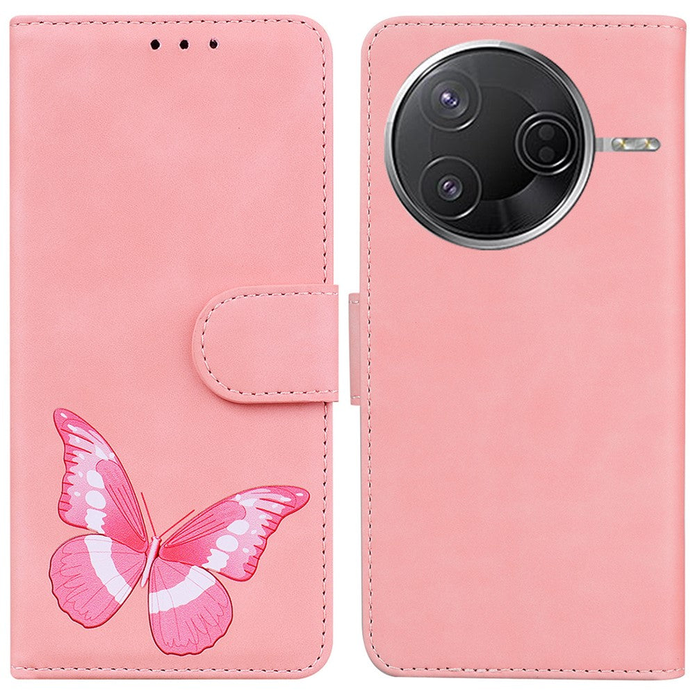 For Xiaomi Poco F7 Pro 5G  /  F7 Ultra 5G  /  Redmi K80 Pro 5G  /  K80 5G Stand Case PU Leather Phone Cover Butterfly Printed