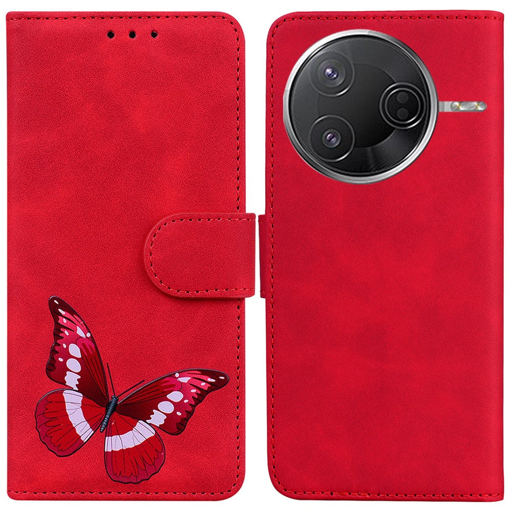 For Xiaomi Poco F7 Pro 5G  /  F7 Ultra 5G  /  Redmi K80 Pro 5G  /  K80 5G Stand Case PU Leather Phone Cover Butterfly Printed