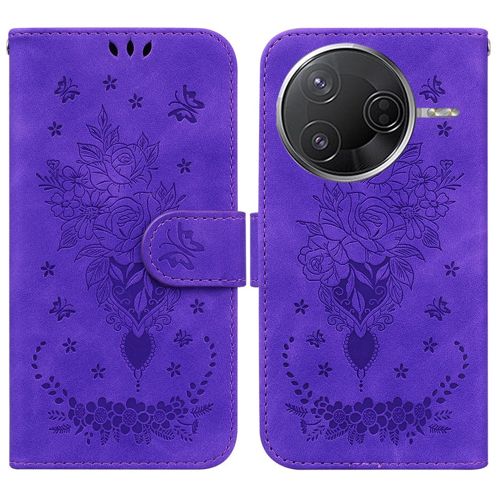 For Xiaomi Poco F7 Pro 5G  /  F7 Ultra 5G  /  Redmi K80 Pro 5G  /  K80 5G Case PU Leather Wallet Phone Cover Butterfly Flower Imprint