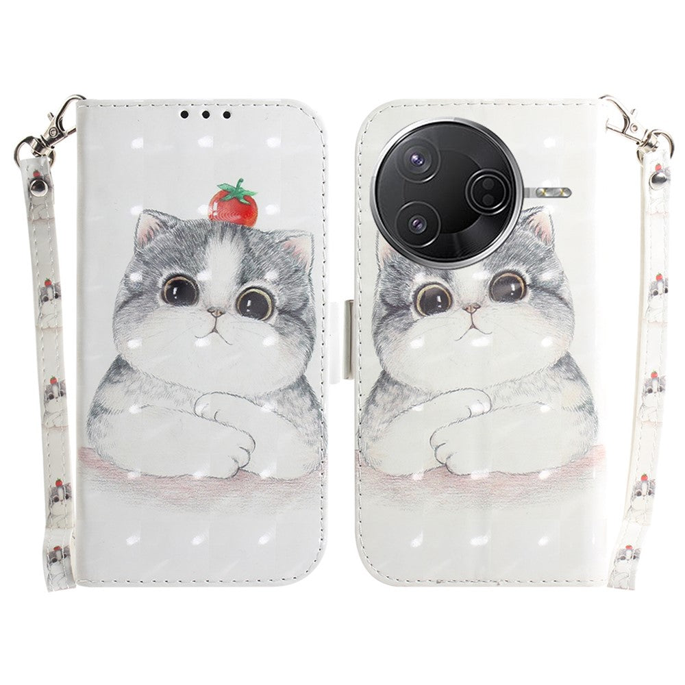 For Xiaomi Poco F7 Pro 5G  /  F7 Ultra 5G  /  Redmi K80 Pro 5G  /  K80 5G Case Pattern Printing Leather Wallet Phone Cover with Strap