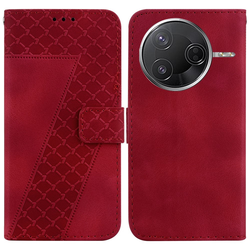 For Xiaomi Poco F7 Pro 5G  /  Poco F7 Ultra 5G  /  Redmi K80 Pro 5G  /  K80 5G Stand Case 7-Shaped Pattern Imprint Leather Phone Cover