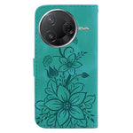 Xiaomi Poco F7 Pro 5G / F7 Ultra 5G / Redmi K80 Pro 5G / K80 5G Skal Lily Flower Imprint Lädermobilskal med Stativ