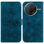 Xiaomi Poco F7 Pro 5G / F7 Ultra 5G / Redmi K80 Pro 5G / K80 5G Skal Lily Flower Imprint Lädermobilskal med Stativ