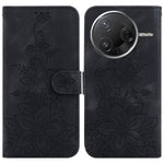 Xiaomi Poco F7 Pro 5G / F7 Ultra 5G / Redmi K80 Pro 5G / K80 5G Skal Lily Flower Imprint Lädermobilskal med Stativ