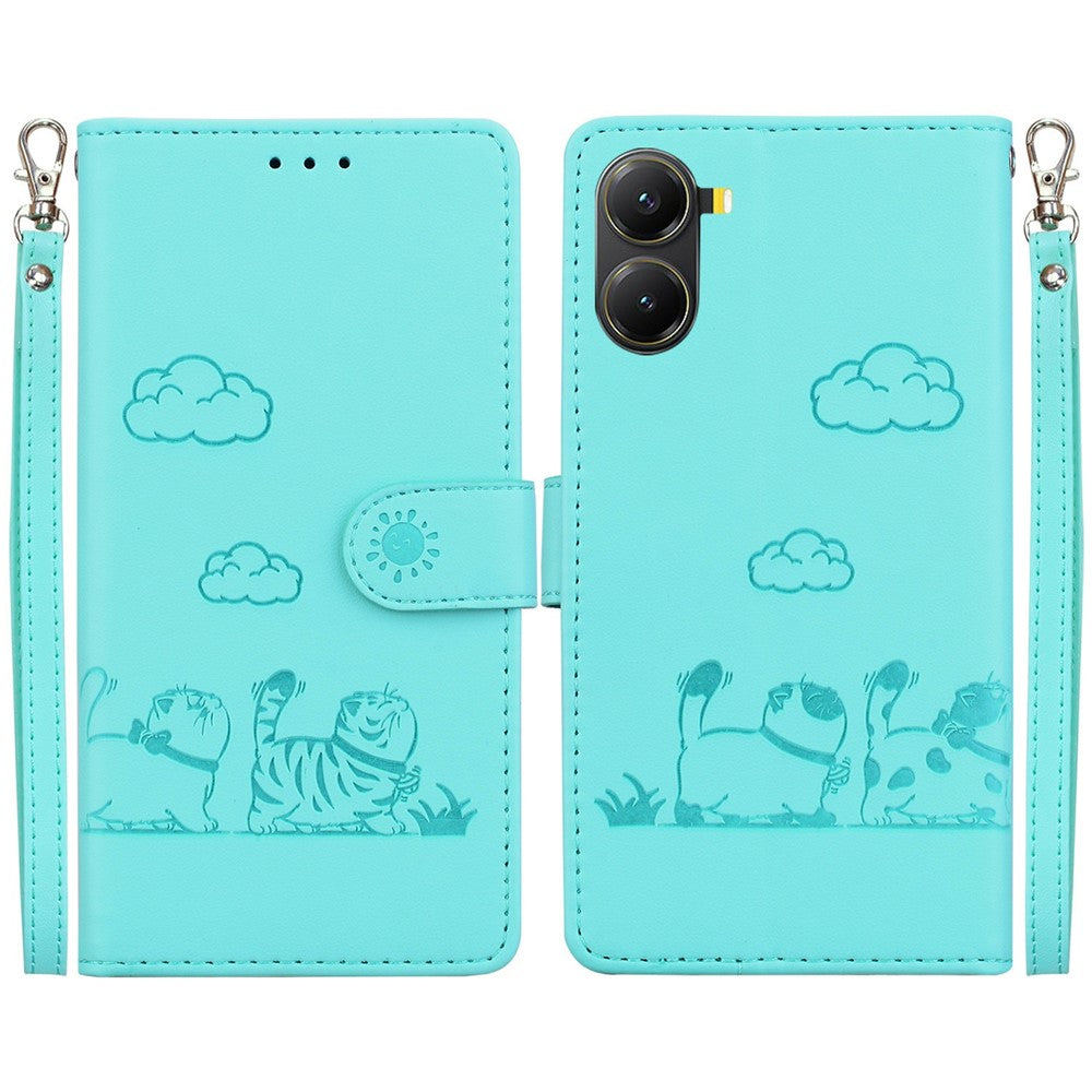 For Xiaomi Poco X7 Pro 5G  /  Redmi Turbo 4 5G Case RFID Blocking Kitten Pattern TPU + PU Leather Phone Cover