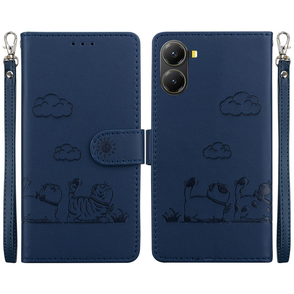 For Xiaomi Poco X7 Pro 5G  /  Redmi Turbo 4 5G Case RFID Blocking Kitten Pattern TPU + PU Leather Phone Cover