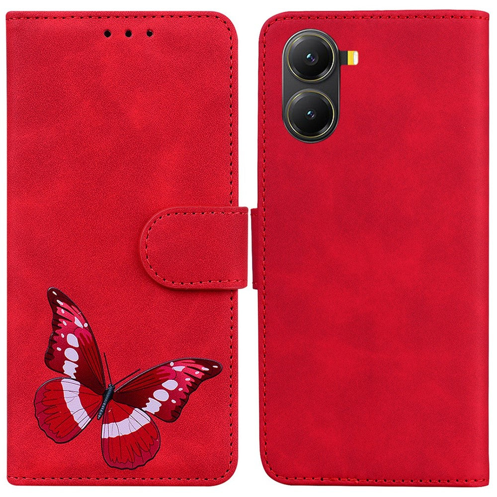 For Xiaomi Poco X7 Pro 5G  /  Redmi Turbo 4 5G Stand Case PU Leather Phone Cover Butterfly Printed