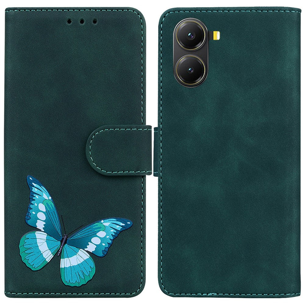 For Xiaomi Poco X7 Pro 5G  /  Redmi Turbo 4 5G Stand Case PU Leather Phone Cover Butterfly Printed