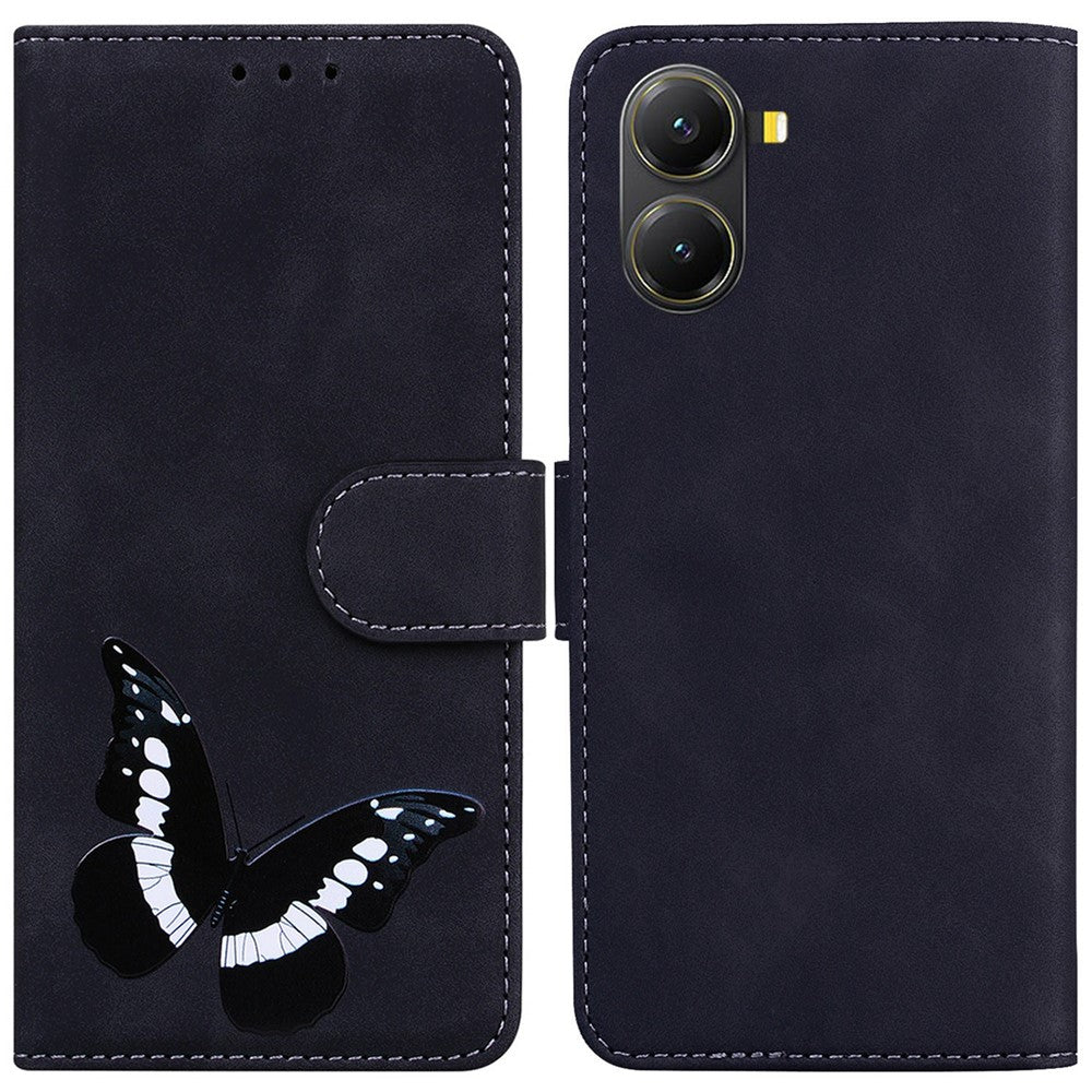For Xiaomi Poco X7 Pro 5G  /  Redmi Turbo 4 5G Stand Case PU Leather Phone Cover Butterfly Printed