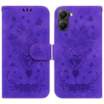Plånboksfodral i PU-läder med präglat fjärilsblommönster för Xiaomi Poco X7 Pro 5G / Redmi Turbo 4 5G