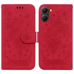 Plånboksfodral i PU-läder med präglat fjärilsblommönster för Xiaomi Poco X7 Pro 5G / Redmi Turbo 4 5G