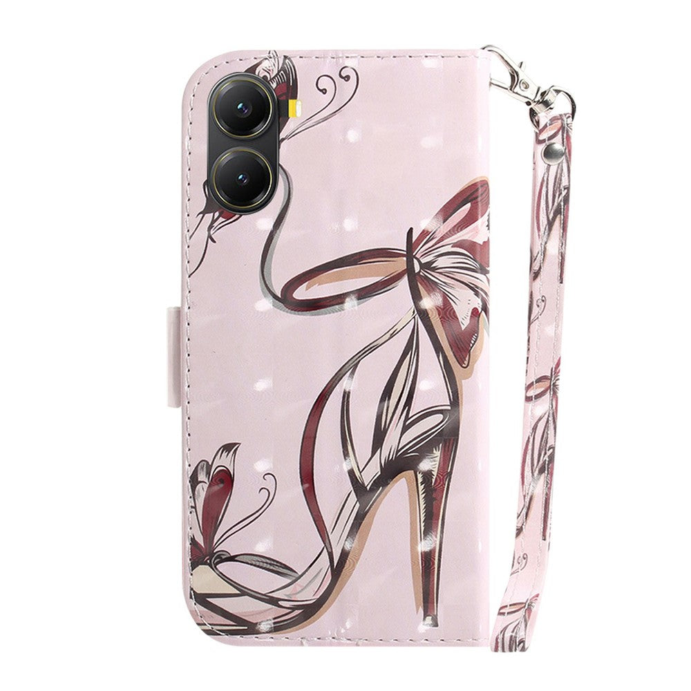 For Xiaomi Poco X7 Pro 5G  /  Redmi Turbo 4 5G Case Pattern Printing Leather Wallet Phone Cover with Strap