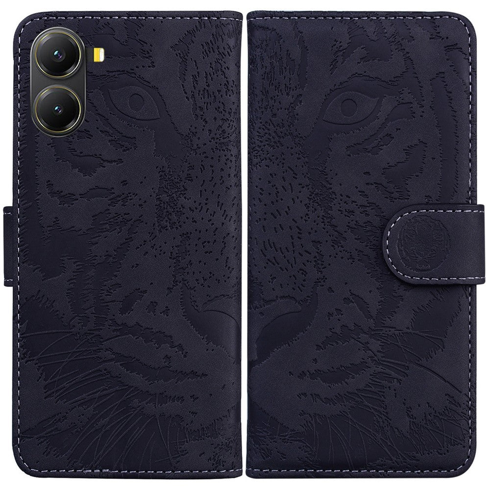 For Xiaomi Poco X7 Pro 5G  /  Redmi Turbo 4 5G Case Tiger Imprint Leather Wallet Phone Cover