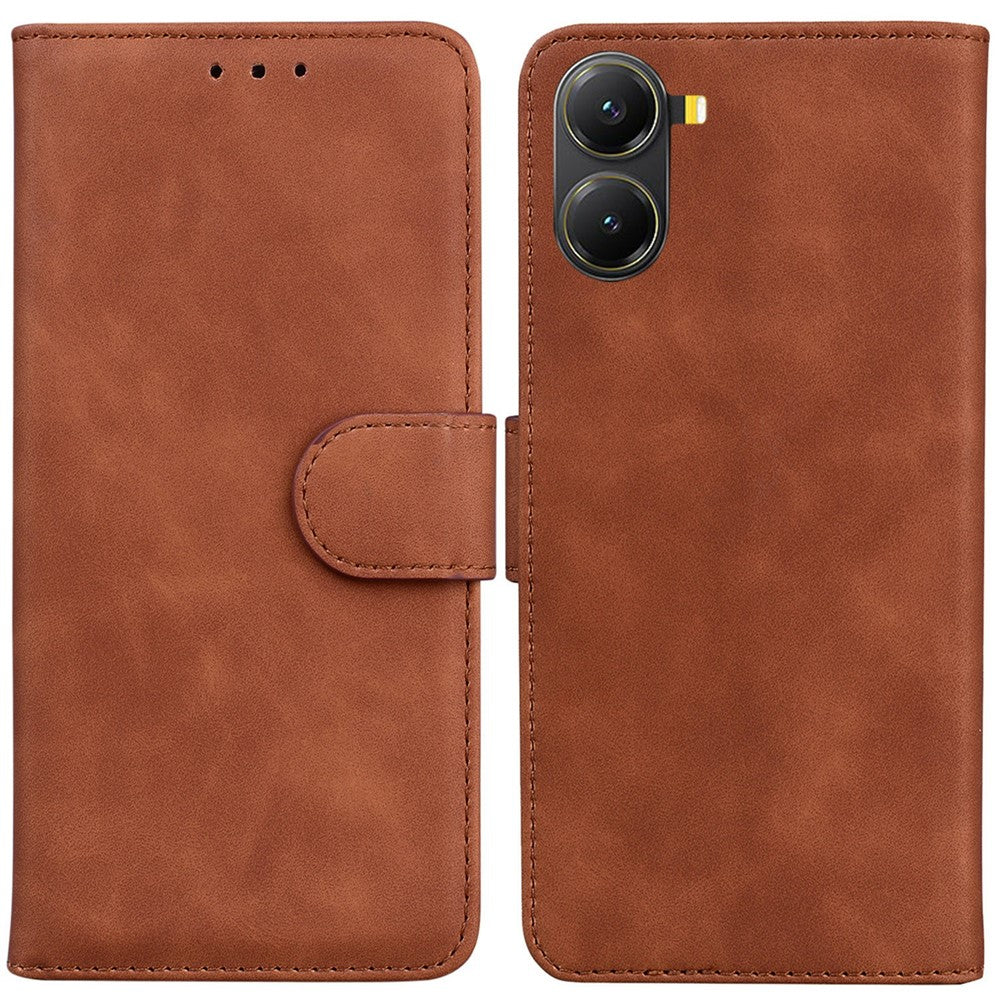 For Xiaomi Poco X7 Pro 5G  /  Redmi Turbo 4 5G Case Solid Color Leather Wallet Phone Cover