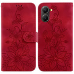 For Xiaomi Poco X7 Pro 5G  /  Redmi Turbo 4 5G Case Lily Flower Imprint Leather Phone Cover with Stand
