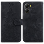 For Xiaomi Poco X7 Pro 5G  /  Redmi Turbo 4 5G Case Lily Flower Imprint Leather Phone Cover with Stand