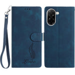 For Xiaomi Redmi A5 NFC (EU) (173.45mm) Case Imprinted Feather PU Leather Wallet Phone Cover with Wrist Strap