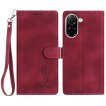 For Xiaomi Redmi A5 NFC (EU) (173.45mm) Case Imprinted Feather PU Leather Wallet Phone Cover with Wrist Strap