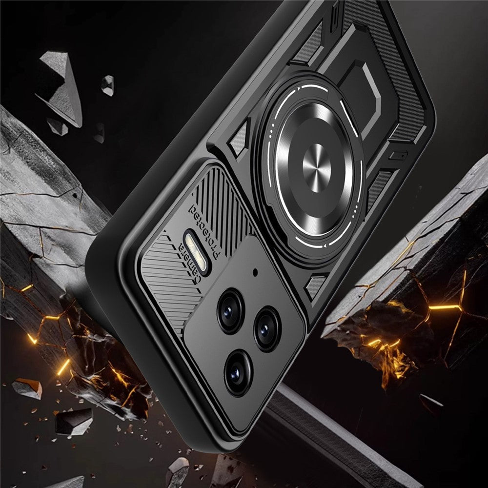 Xiaomi Redmi K80 5G / Poco F7 Pro 5G Magnetiskt Skal Roterande Stativ TPU + PC mobilskal