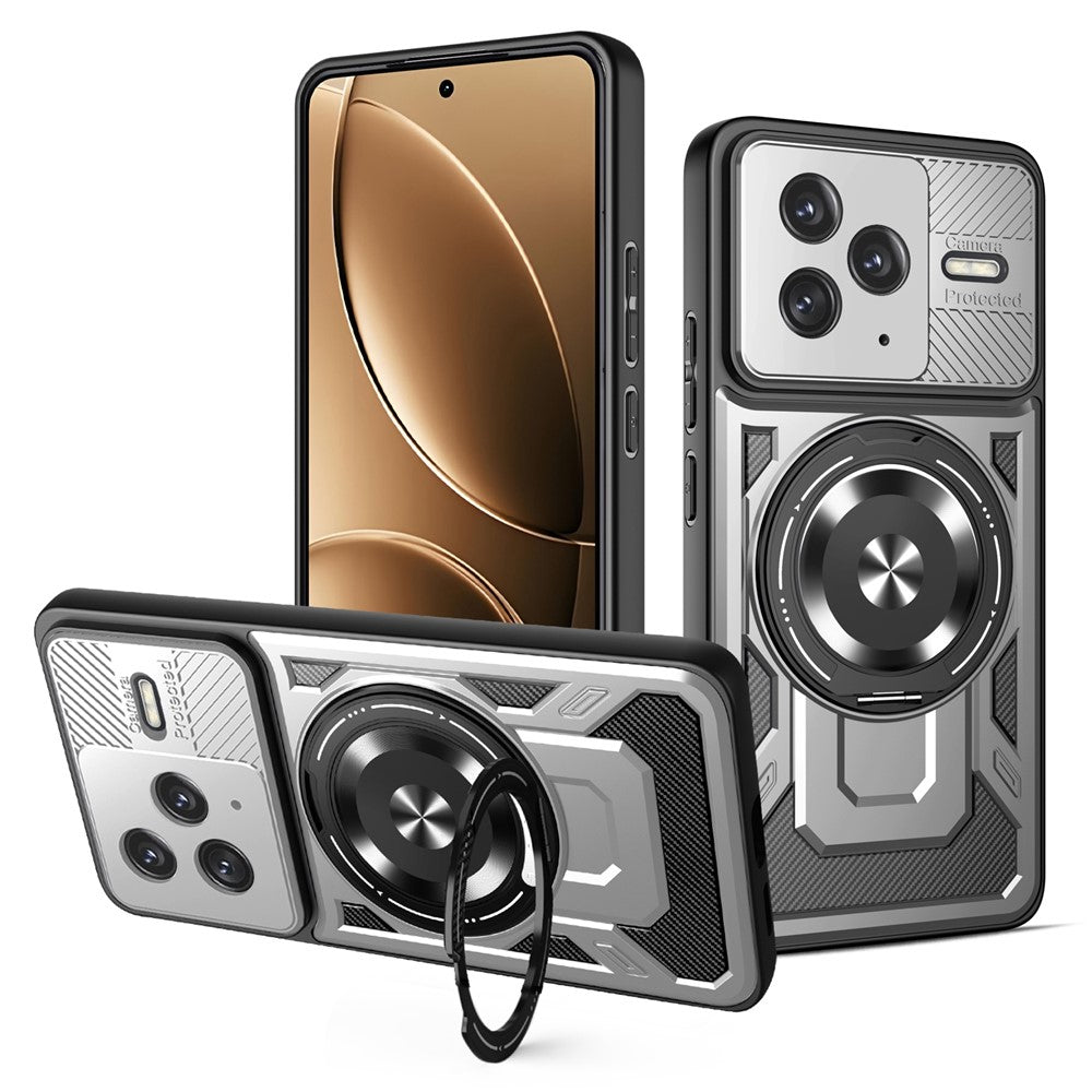 Xiaomi Redmi K80 5G / Poco F7 Pro 5G Magnetiskt Skal Roterande Stativ TPU + PC mobilskal