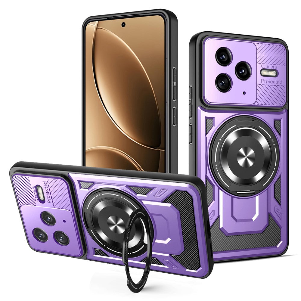 Xiaomi Redmi K80 5G / Poco F7 Pro 5G Magnetiskt Skal Roterande Stativ TPU + PC mobilskal