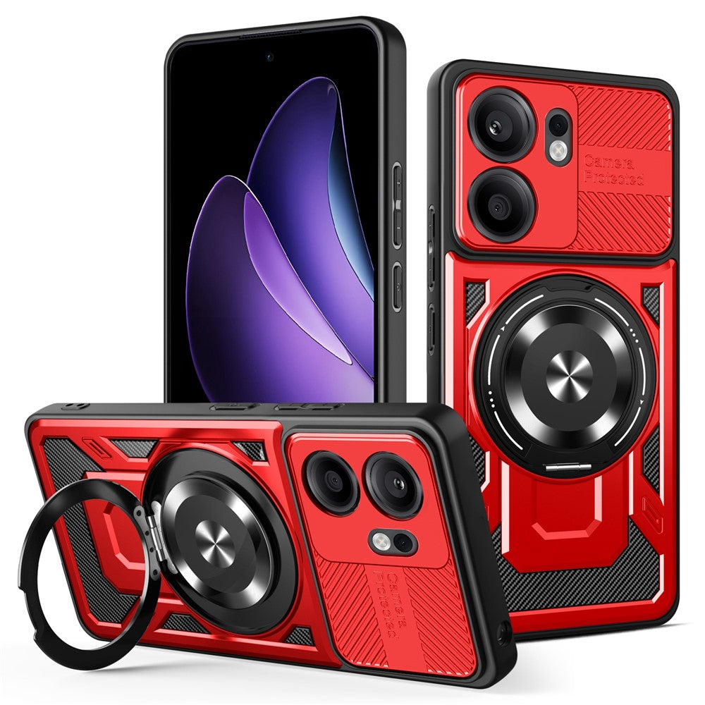Oppo Reno13 F 5G (Reno 13 FS 5G) / 4G Magnetiskt Skal Roterande Stativ TPU + PC mobilskal
