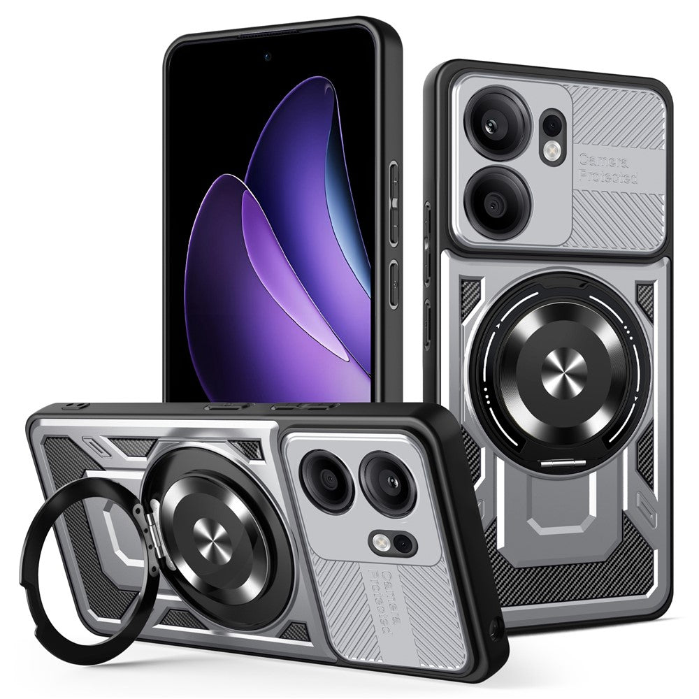 Oppo Reno13 F 5G (Reno 13 FS 5G) / 4G Magnetiskt Skal Roterande Stativ TPU + PC mobilskal