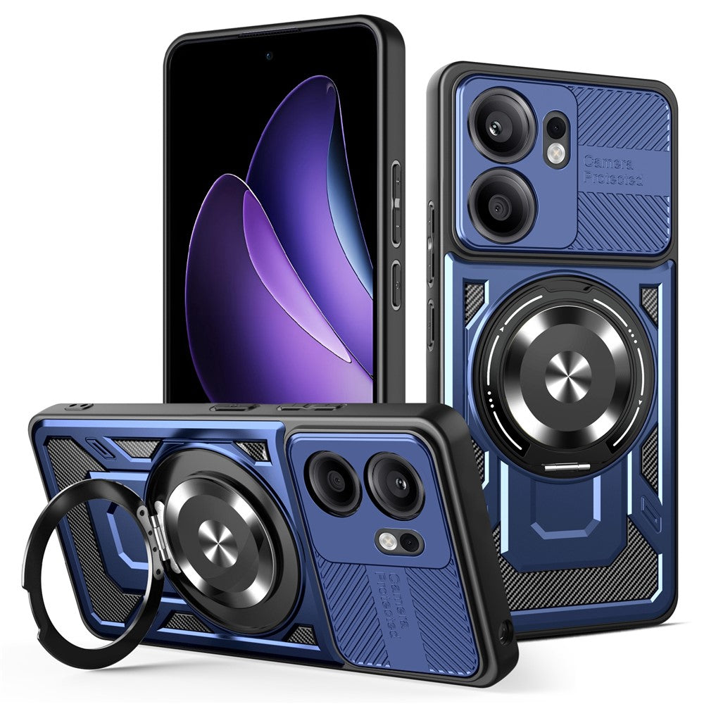 Oppo Reno13 F 5G (Reno 13 FS 5G) / 4G Magnetiskt Skal Roterande Stativ TPU + PC mobilskal