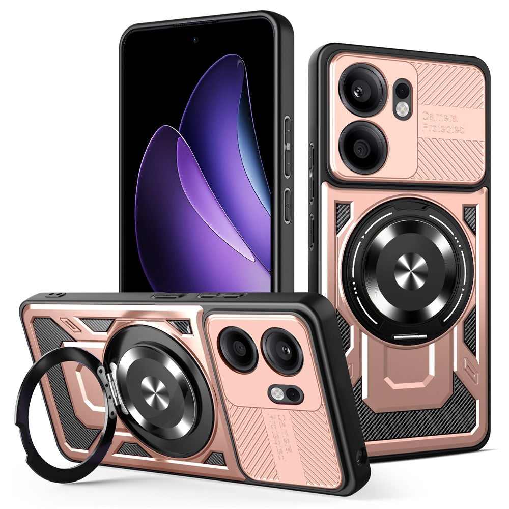 Oppo Reno13 F 5G (Reno 13 FS 5G) / 4G Magnetiskt Skal Roterande Stativ TPU + PC mobilskal
