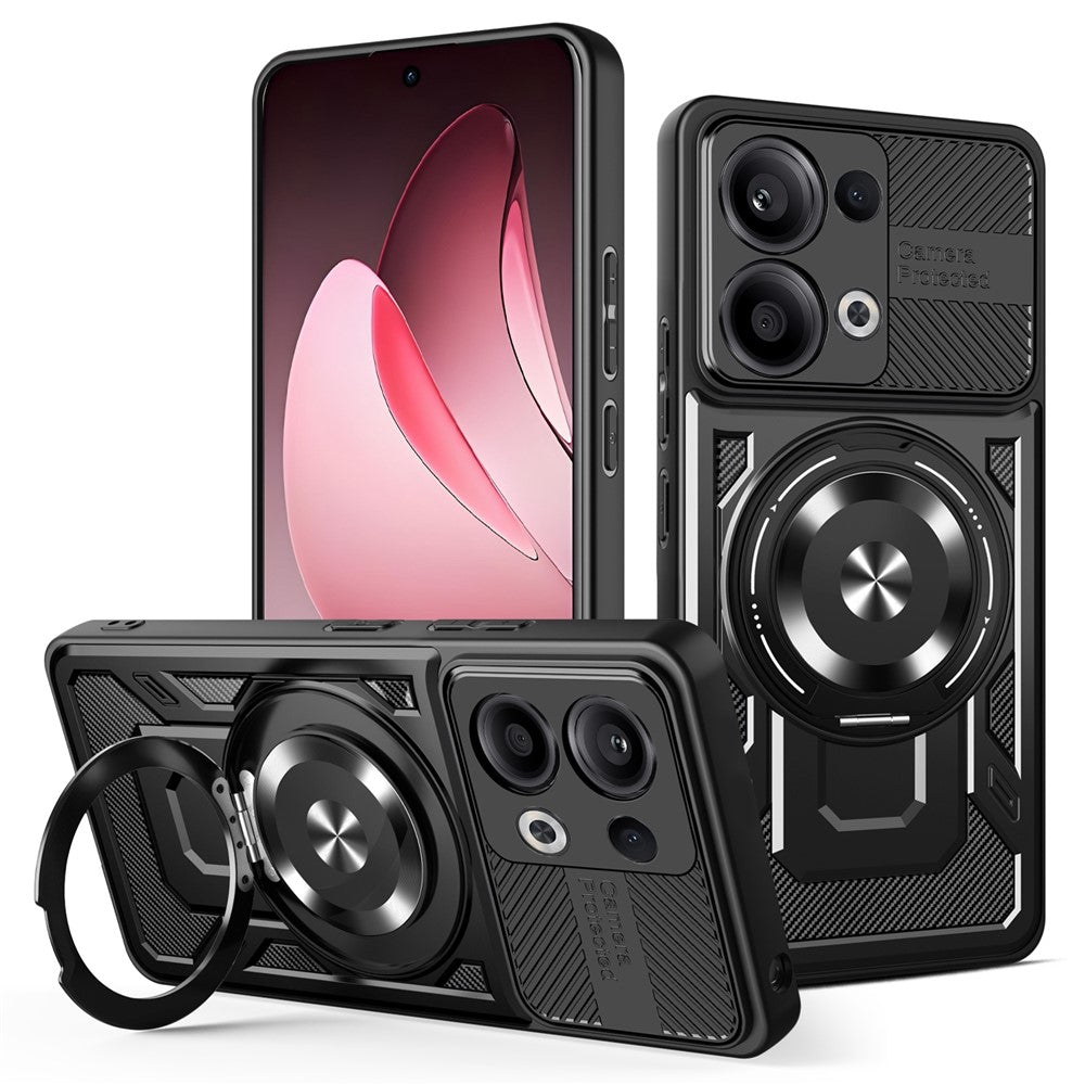 For Oppo Reno13 5G (Global) Magnetic Case Rotating Kickstand TPU + PC Phone Cover