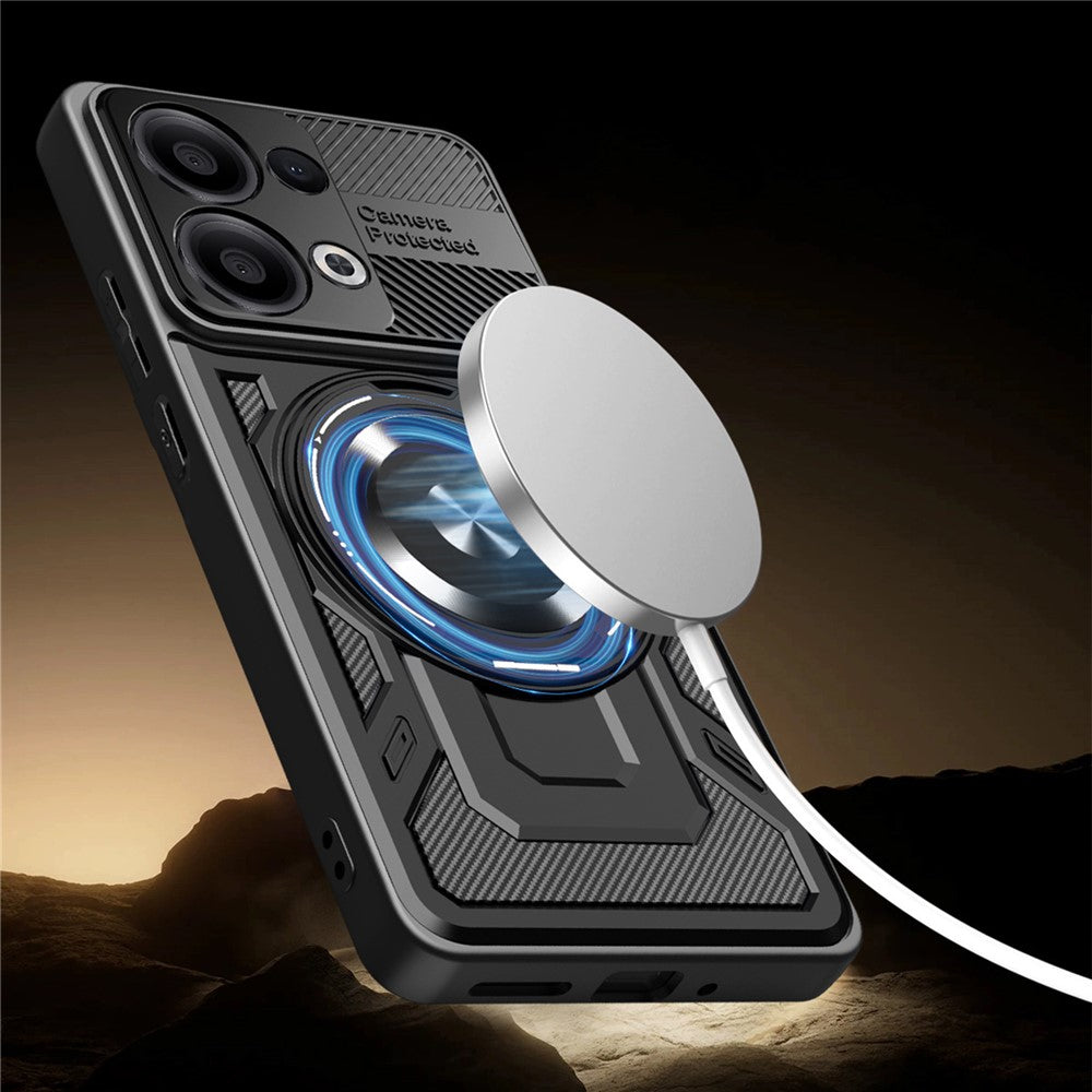For Oppo Reno13 5G (Global) Magnetic Case Rotating Kickstand TPU + PC Phone Cover