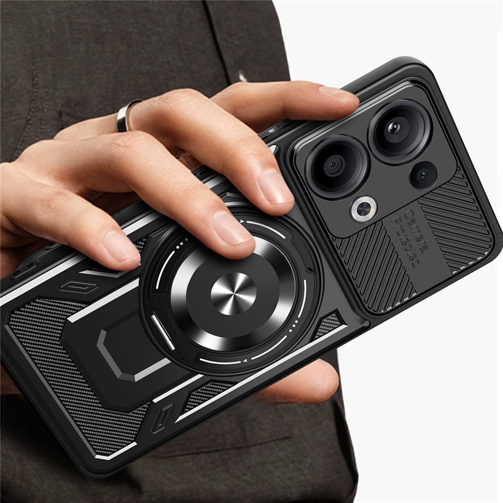 For Oppo Reno13 5G (Global) Magnetic Case Rotating Kickstand TPU + PC Phone Cover