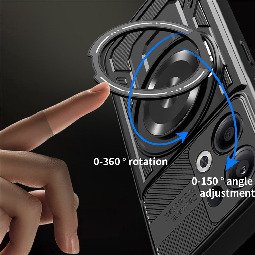 For Oppo Reno13 5G (Global) Magnetic Case Rotating Kickstand TPU + PC Phone Cover