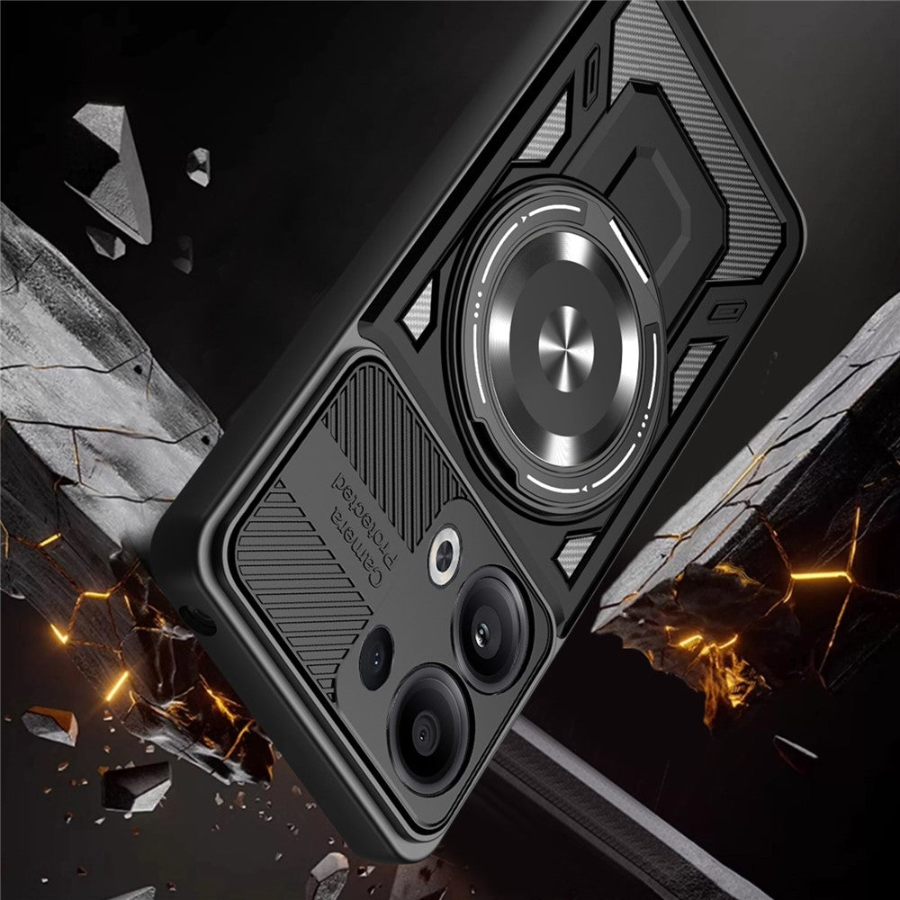 For Oppo Reno13 5G (Global) Magnetic Case Rotating Kickstand TPU + PC Phone Cover
