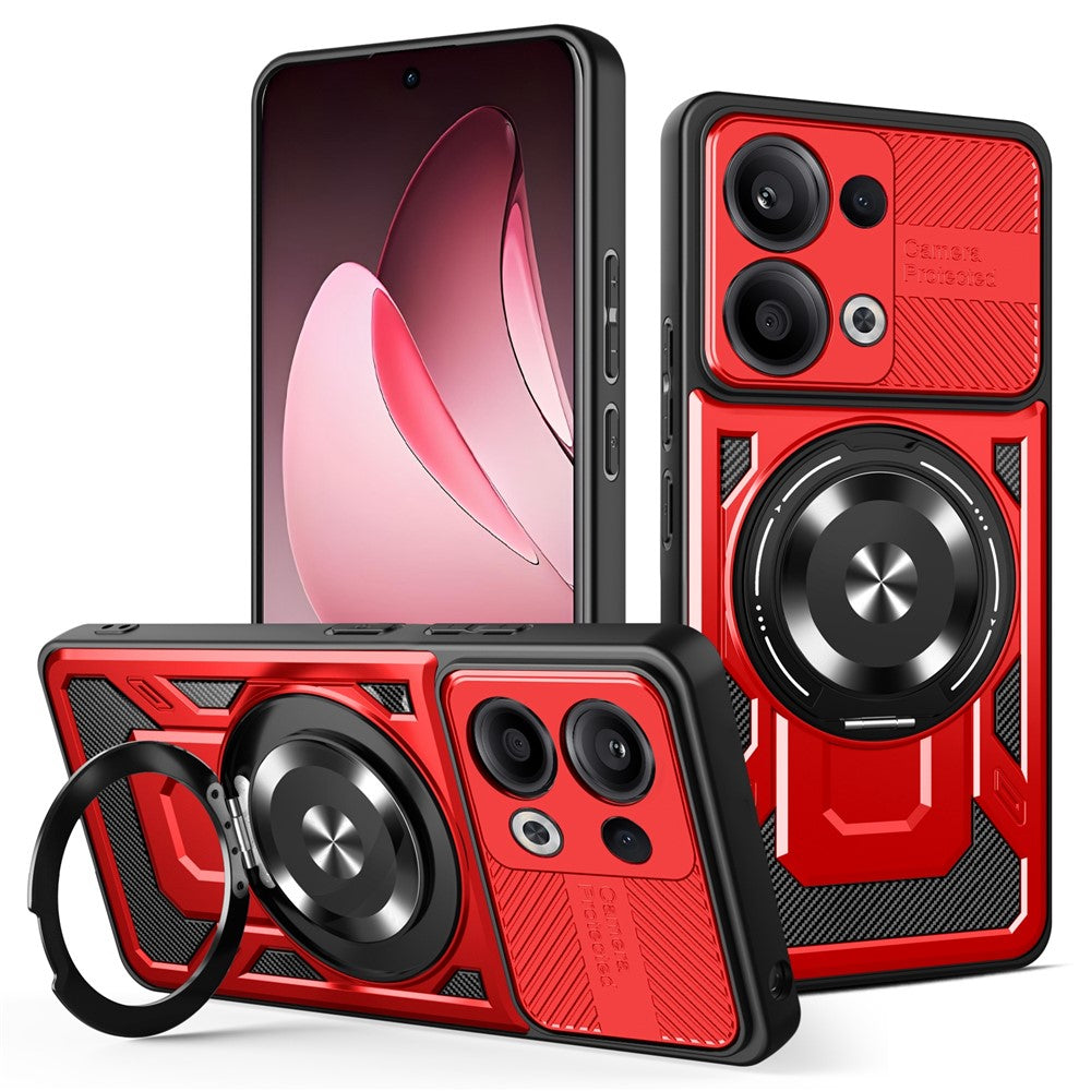 For Oppo Reno13 5G (Global) Magnetic Case Rotating Kickstand TPU + PC Phone Cover