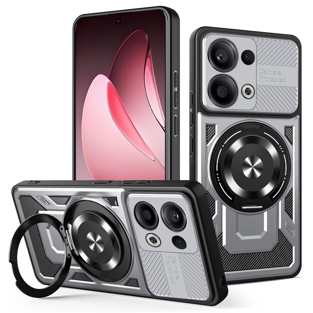 For Oppo Reno13 5G (Global) Magnetic Case Rotating Kickstand TPU + PC Phone Cover