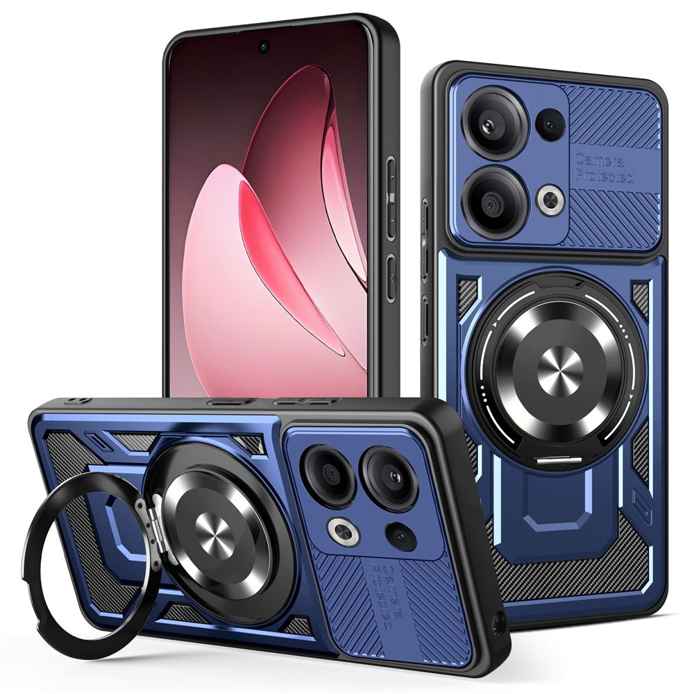 For Oppo Reno13 5G (Global) Magnetic Case Rotating Kickstand TPU + PC Phone Cover