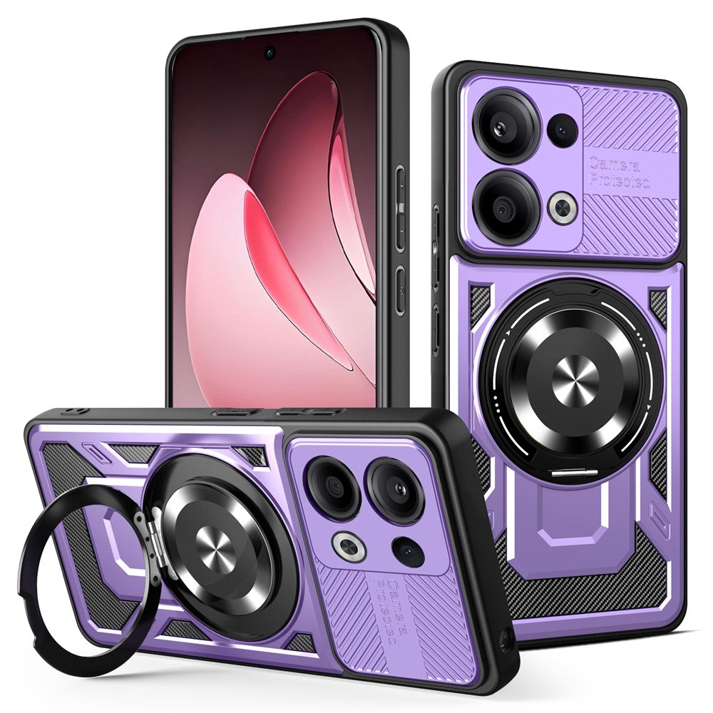 For Oppo Reno13 5G (Global) Magnetic Case Rotating Kickstand TPU + PC Phone Cover