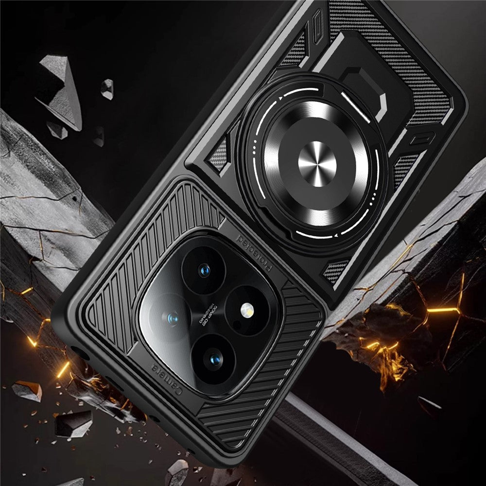 For Xiaomi Redmi Note 14 Pro 4G Magnetic Case Rotating Kickstand TPU + PC Phone Cover