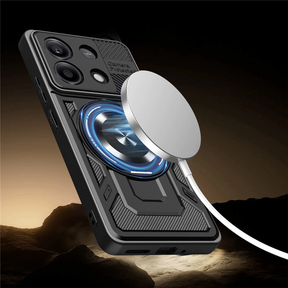 For Xiaomi Redmi Note 13 Pro 4G / Poco M6 Pro 4G Magnetic Case Rotating Kickstand TPU + PC Phone Cover