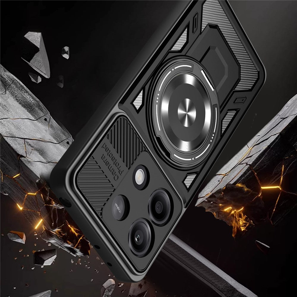 For Xiaomi Redmi Note 13 Pro 4G / Poco M6 Pro 4G Magnetic Case Rotating Kickstand TPU + PC Phone Cover