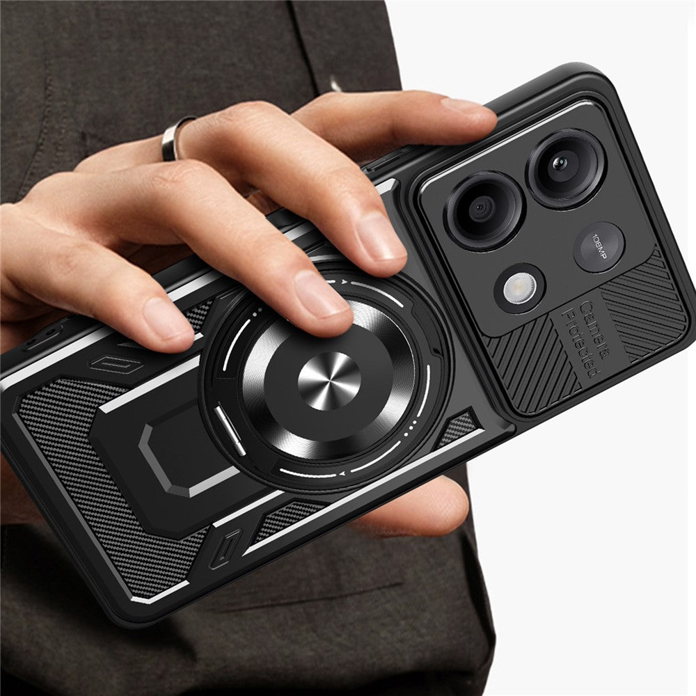 For Xiaomi Redmi Note 13 Pro 4G / Poco M6 Pro 4G Magnetic Case Rotating Kickstand TPU + PC Phone Cover