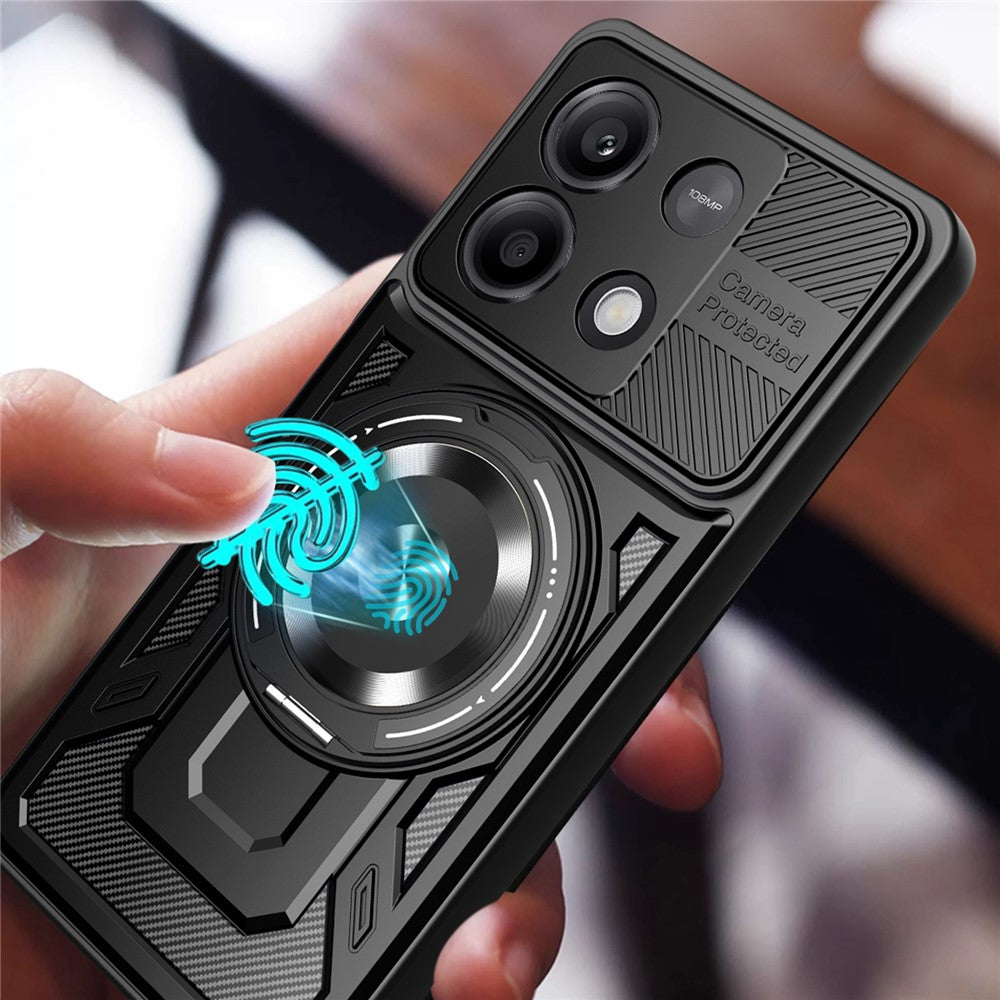 For Xiaomi Redmi Note 13 Pro 4G / Poco M6 Pro 4G Magnetic Case Rotating Kickstand TPU + PC Phone Cover