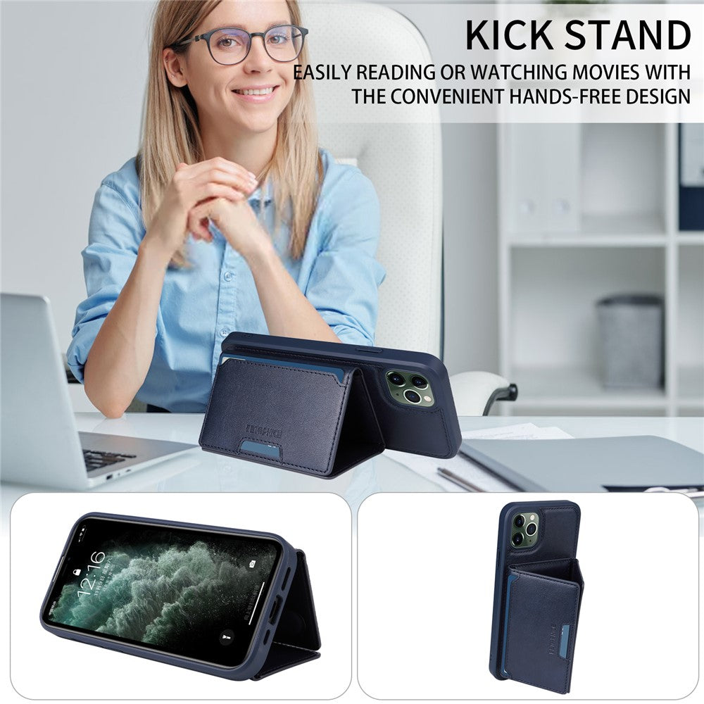 BETOPNICE For iPhone 11 Pro Max Magnetic Case  Leather Phone Cover Kickstand with Detachable Card Bag