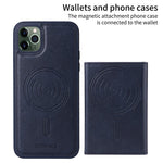 BETOPNICE For iPhone 11 Pro Max Magnetic Case  Leather Phone Cover Kickstand with Detachable Card Bag