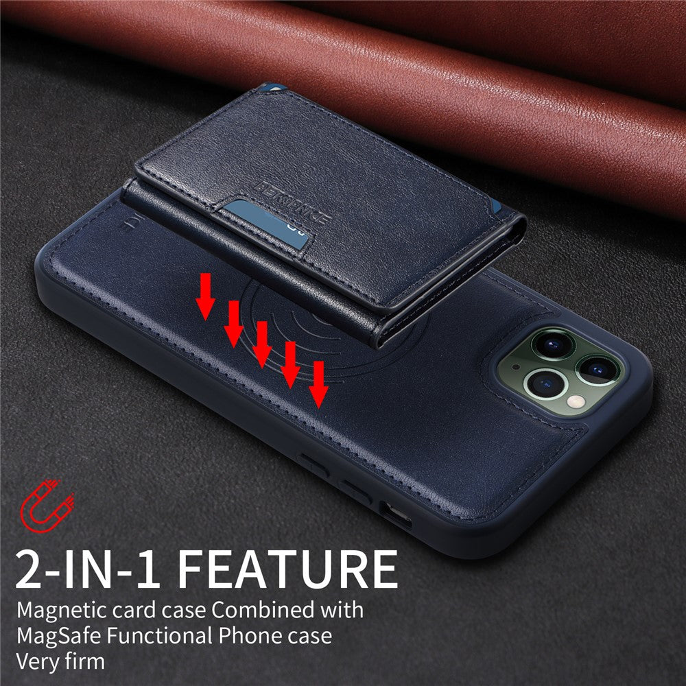 BETOPNICE For iPhone 11 Pro Max Magnetic Case  Leather Phone Cover Kickstand with Detachable Card Bag