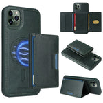 BETOPNICE For iPhone 11 Pro Max Magnetic Case  Leather Phone Cover Kickstand with Detachable Card Bag