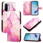 For Xiaomi Poco F3 Case with Strap Marble Pattern Leather Phone Cover Card Holder